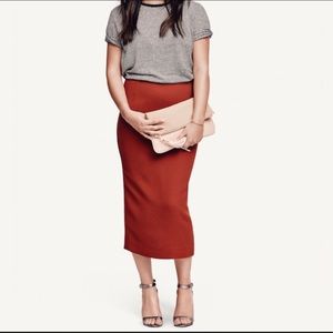 WHOWHATWEAR Burnt Orange Pencil Skirt NWOT